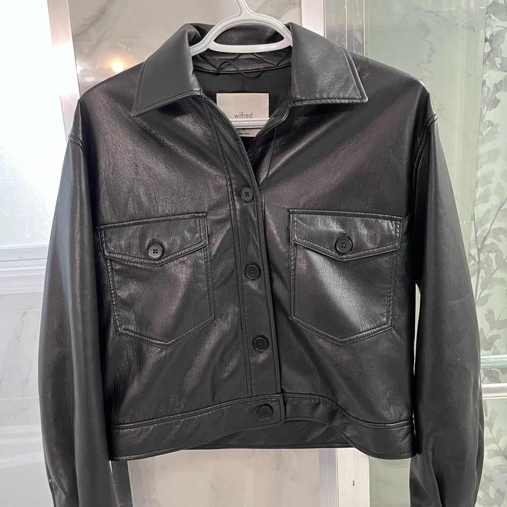 Wilfred Leather Jacket Cropped from Aritiza